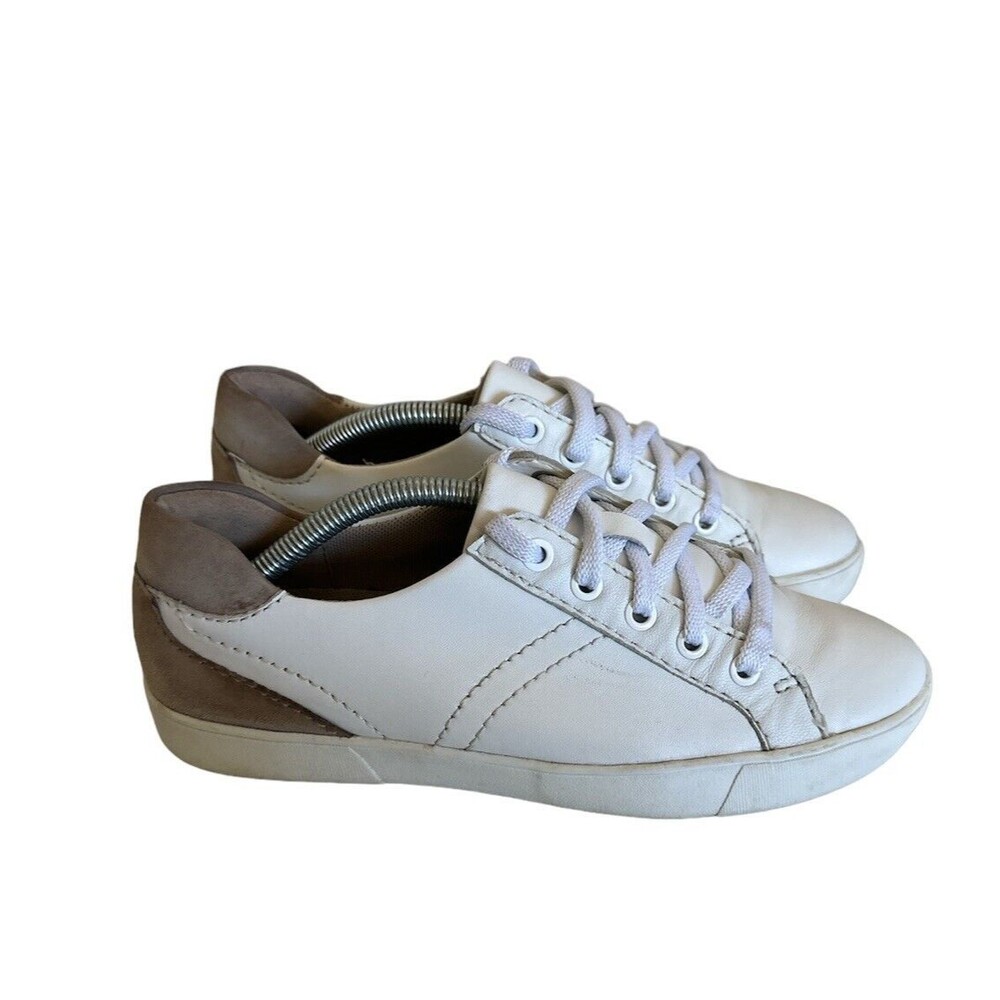 Naturalizer Women’s 7.5 Astara White Lace-Up Leather Sneakers Tennis Shoes